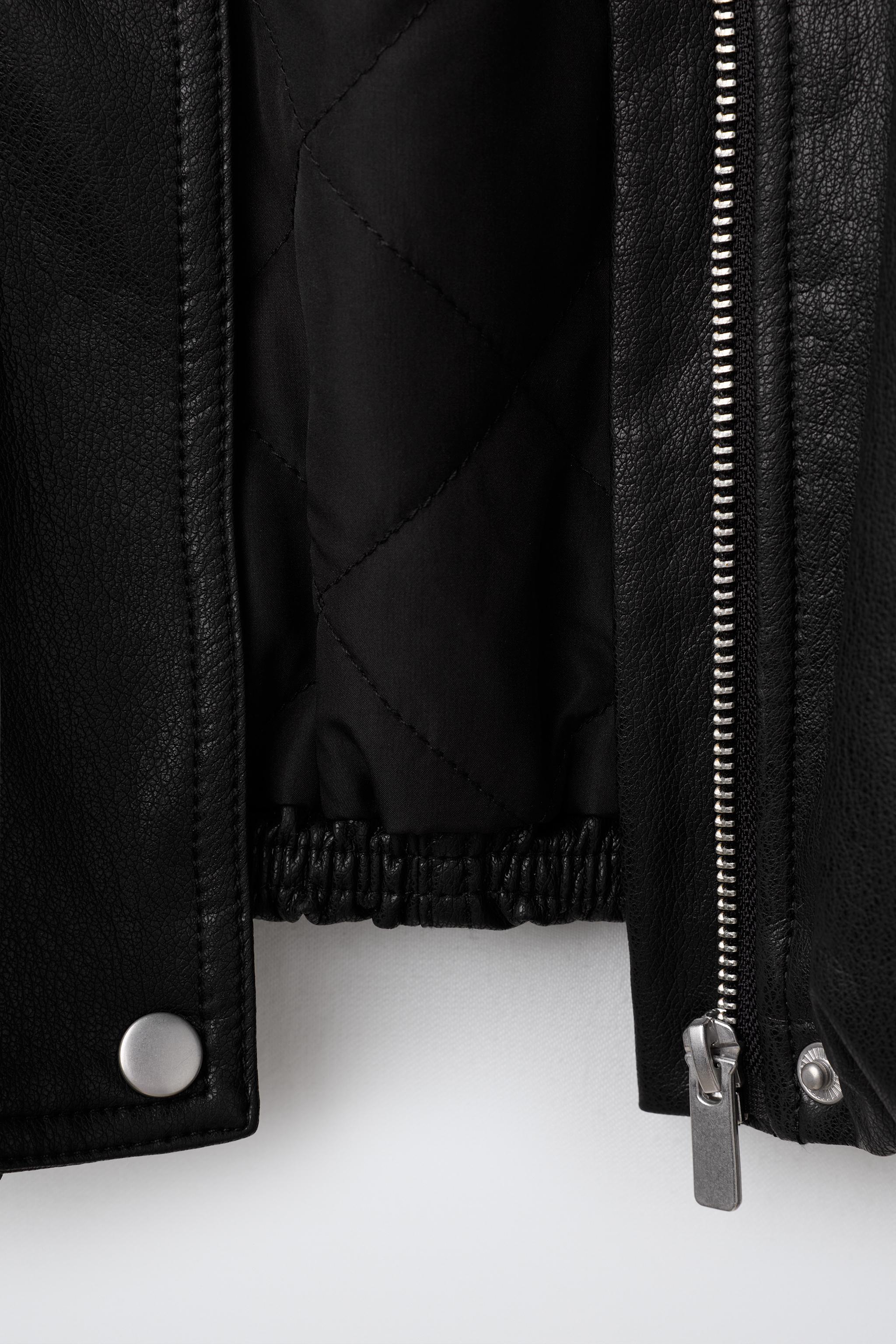 FAUX LEATHER BOMBER JACKET